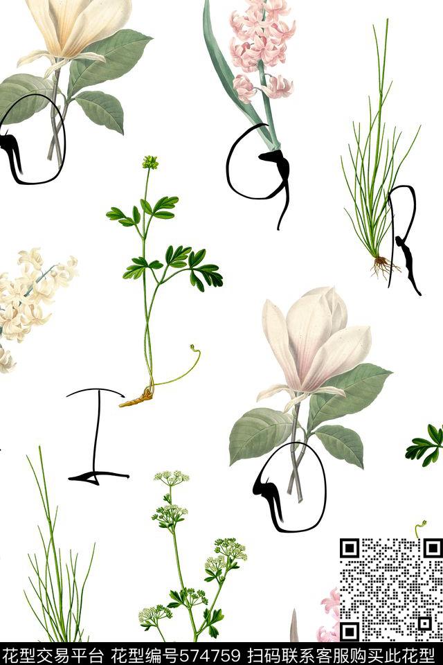 花卉纯色底薰衣草数码印花华亿平台下载（图片编号: 574759） - 瓦栏（Walan）