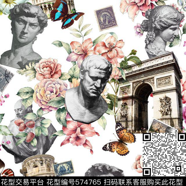 写意建筑雕塑数码印花华亿平台下载（图片编号: 574765） - 瓦栏（Walan）