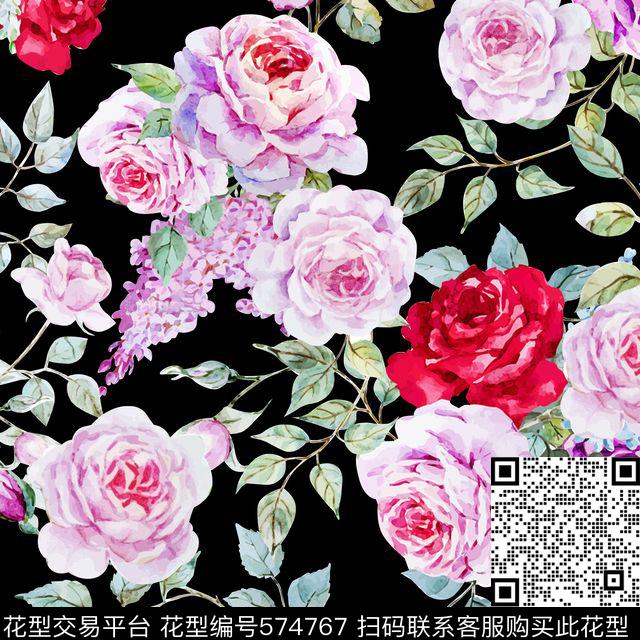 花卉数码印花华亿平台下载（图片编号: 574767） - 瓦栏（Walan）