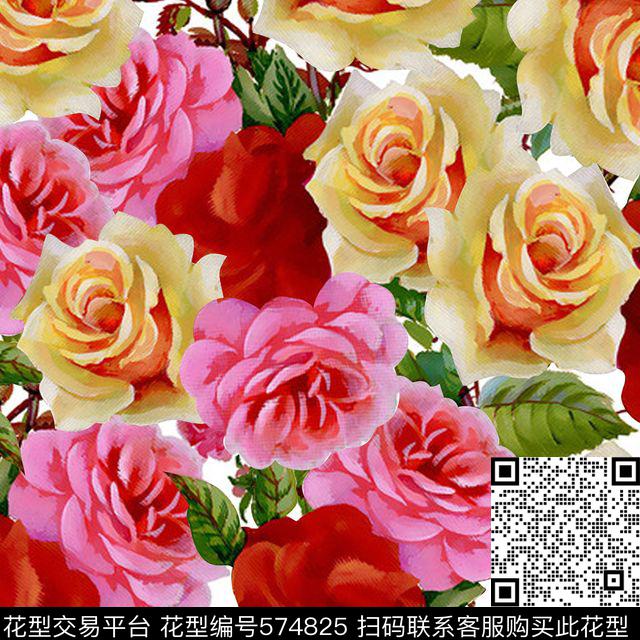 花卉数码印花华亿平台下载（图片编号: 574825） - 瓦栏（Walan）