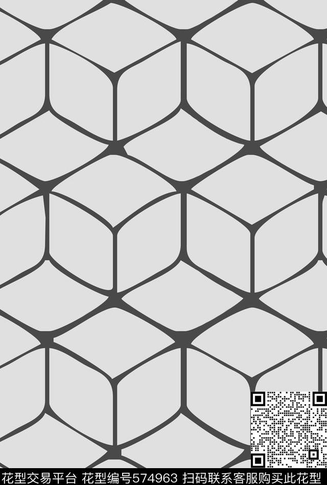 流行时尚单体圆角传统印花华亿平台下载（图片编号: 574963） - 瓦栏（Walan）