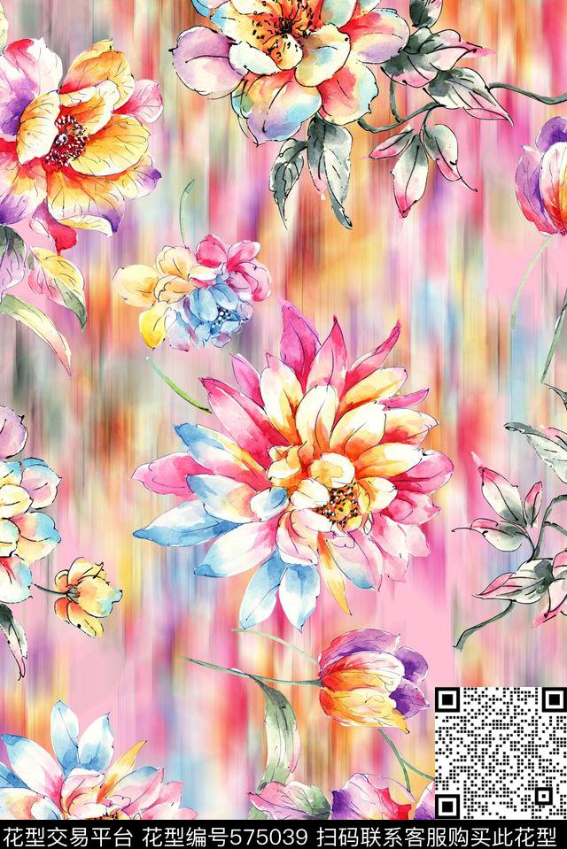 窗帘春夏华亿平台花卉数码印花华亿平台下载（图片编号: 575039） - 瓦栏（Walan）