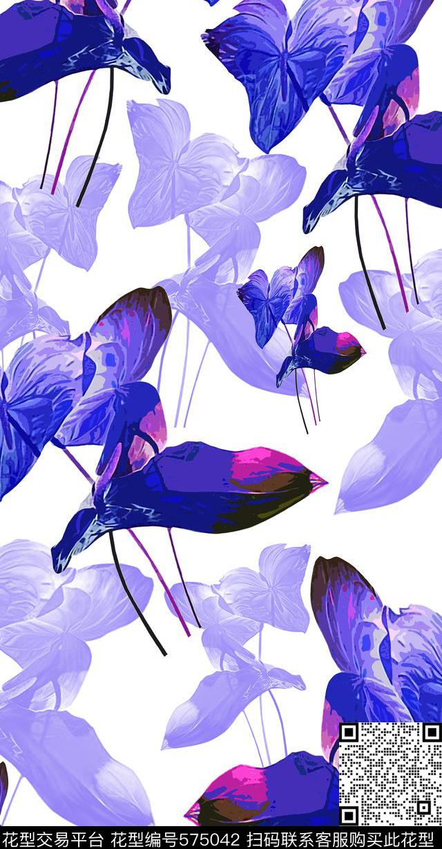 花艺热烈家纺围巾色彩斑斓数码印花华亿平台下载（图片编号: 575042） - 瓦栏（Walan）