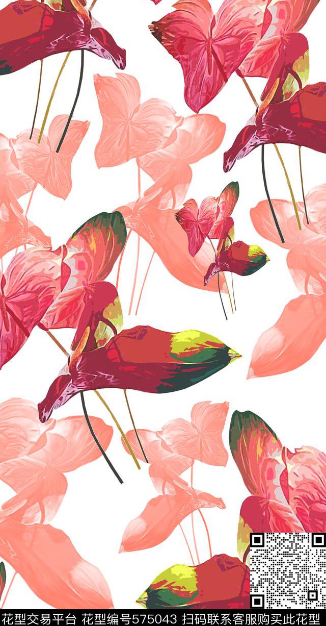 花艺热烈家纺围巾色彩斑斓数码印花华亿平台下载（图片编号: 575043） - 瓦栏（Walan）