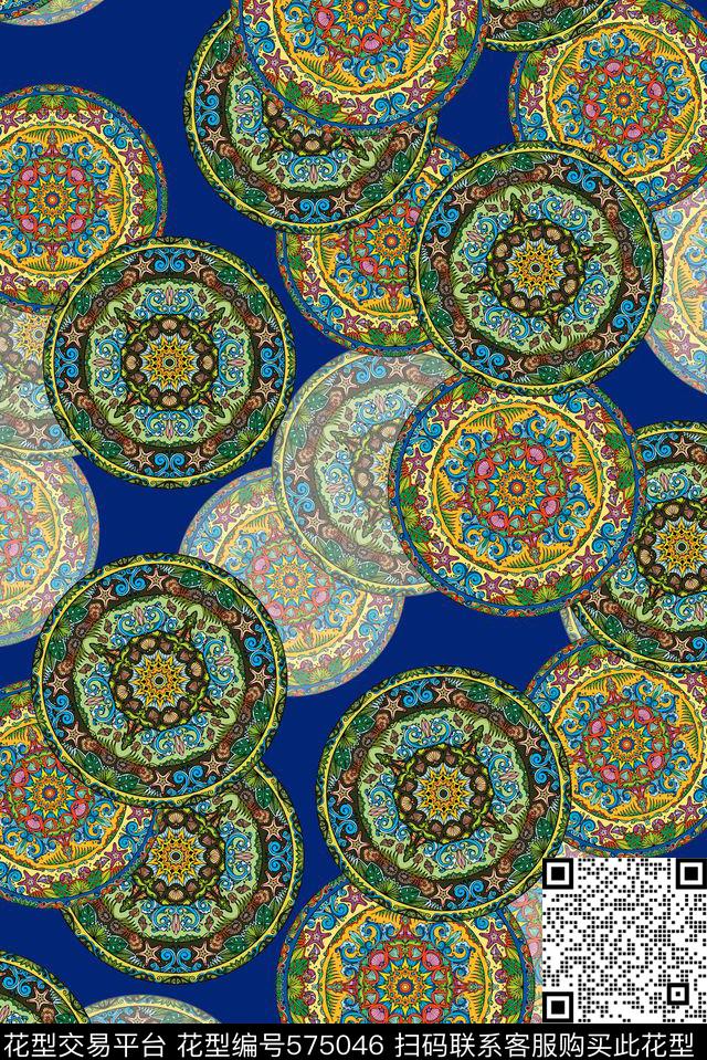 欧式复古圆盘传统印花华亿平台下载（图片编号: 575046） - 瓦栏（Walan）