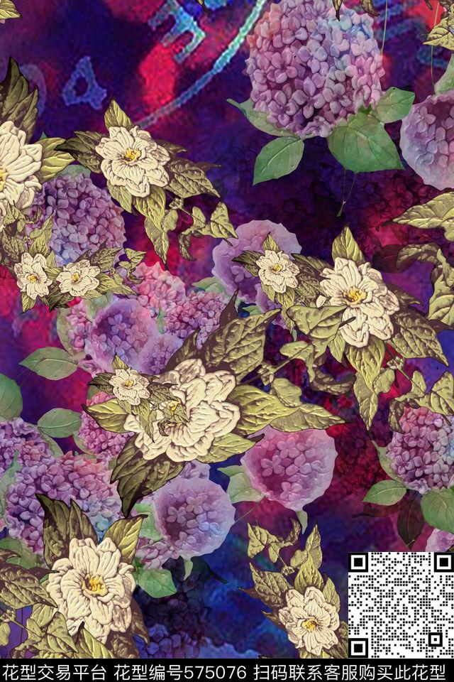 民族风花卉女装裙装衬衫数码印花华亿平台下载（图片编号: 575076） - 瓦栏（Walan）