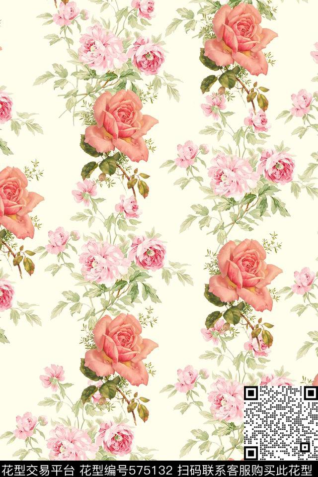 田园花卉壁纸数码印花华亿平台下载（图片编号: 575132） - 瓦栏（Walan）