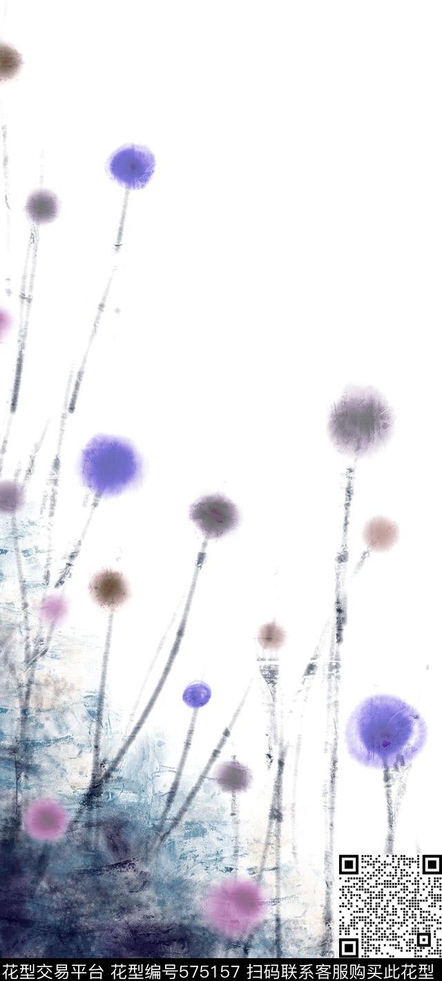 欧美时尚花卉数码印花华亿平台下载（图片编号: 575157） - 瓦栏（Walan）