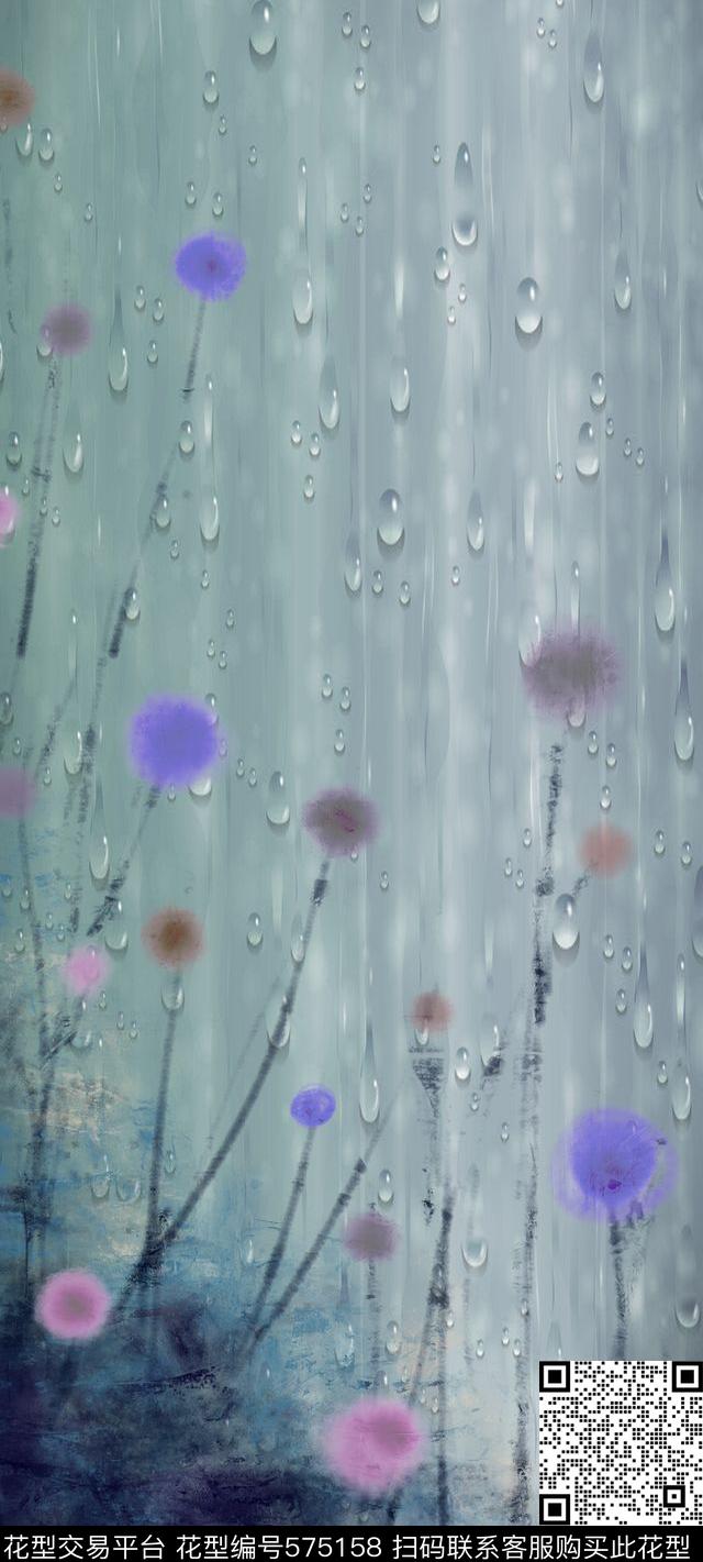 欧美时尚花卉数码印花华亿平台下载（图片编号: 575158） - 瓦栏（Walan）