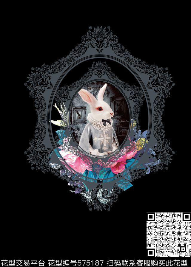 嘻哈动物花卉数码印花华亿平台下载（图片编号: 575187） - 瓦栏（Walan）