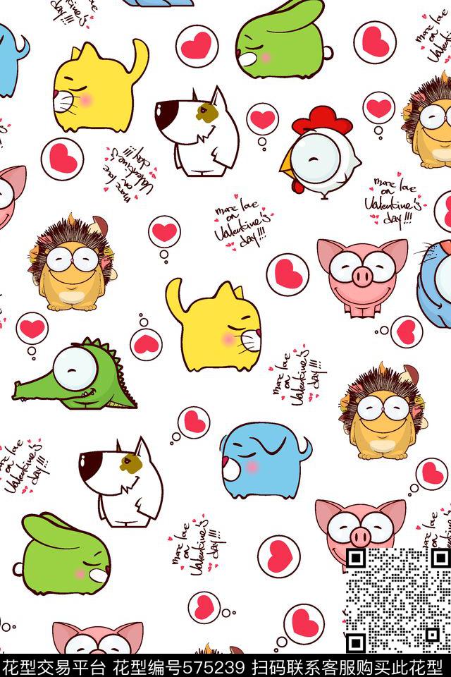 可爱卡通手绘传统印花华亿平台下载（图片编号: 575239） - 瓦栏（Walan）