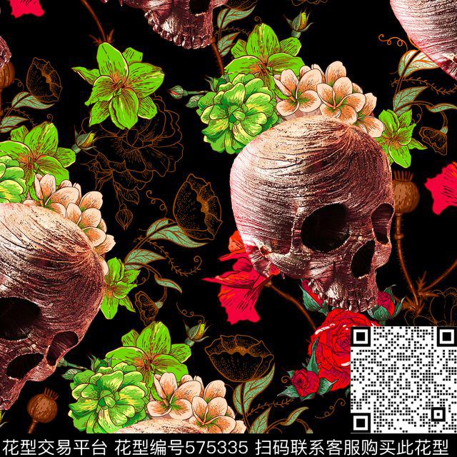 花卉数码印花华亿平台下载（图片编号: 575335） - 瓦栏（Walan）