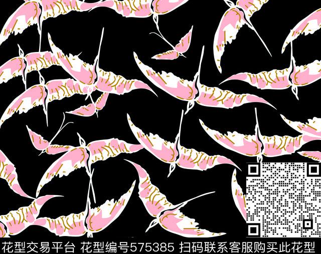 华伦天奴鸟手绘传统印花华亿平台下载（图片编号: 575385） - 瓦栏（Walan）