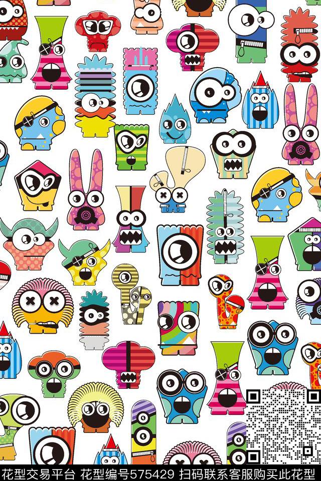 可爱卡通手绘传统印花华亿平台下载（图片编号: 575429） - 瓦栏（Walan）