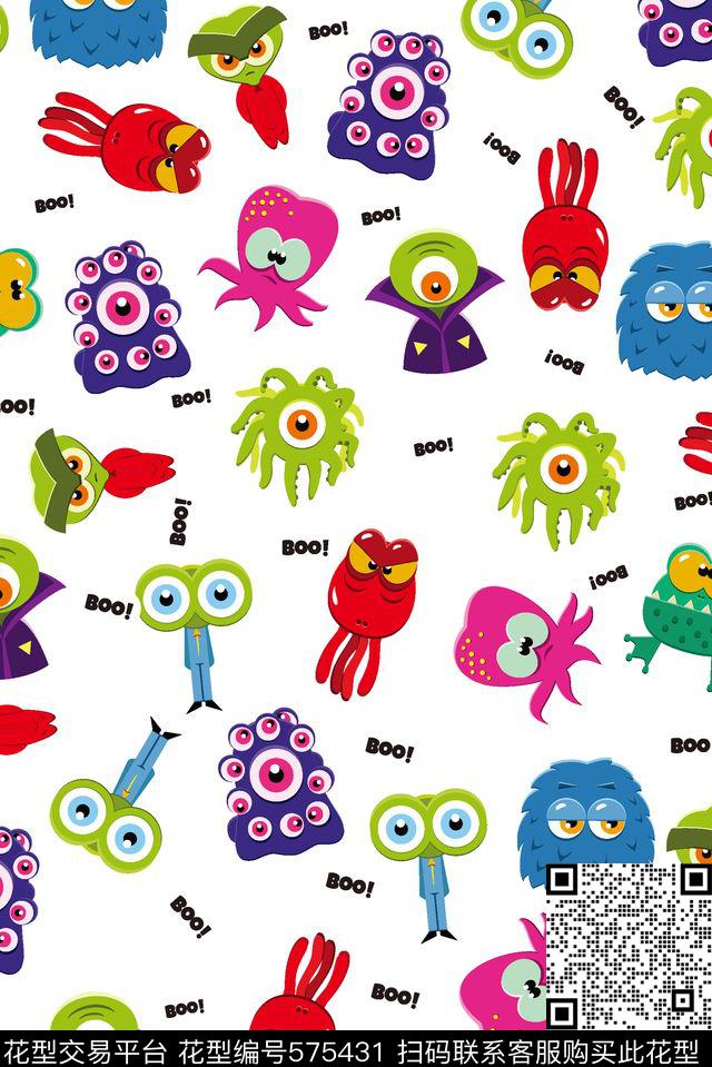 可爱卡通小动物传统印花华亿平台下载（图片编号: 575431） - 瓦栏（Walan）