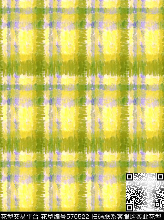 TartanModernBrushstrokes数码印花华亿平台下载（图片编号: 575522） - 瓦栏（Walan）