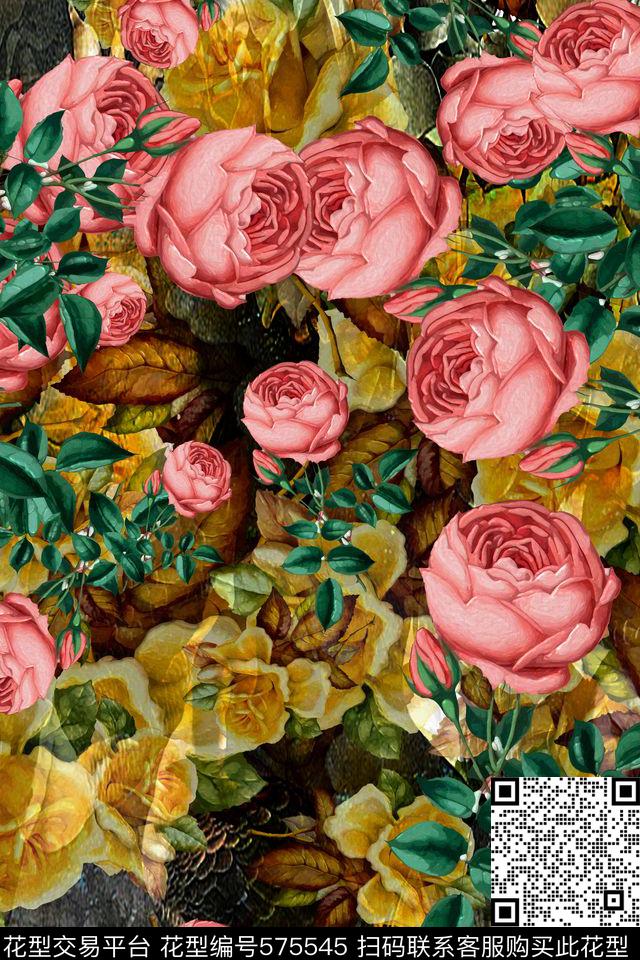 抽象民族风连衣裙数码印花华亿平台下载（图片编号: 575545） - 瓦栏（Walan）