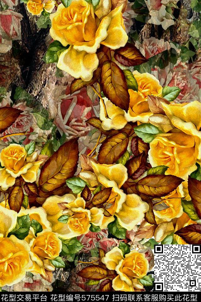 民族风成熟风花卉数码印花华亿平台下载（图片编号: 575547） - 瓦栏（Walan）