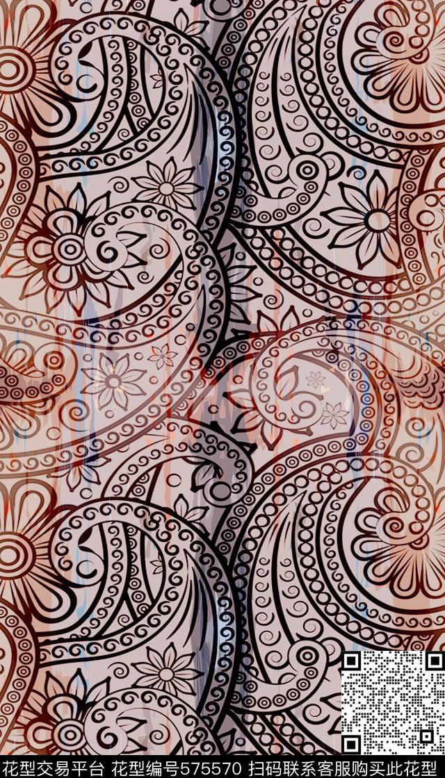 服装佩兹利时尚传统印花华亿平台下载（图片编号: 575570） - 瓦栏（Walan）