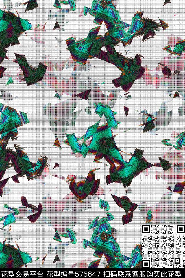 时尚几何数码印花华亿平台下载（图片编号: 575647） - 瓦栏（Walan）