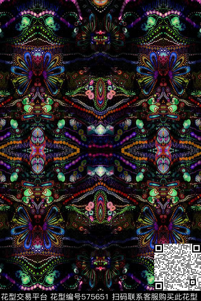 休闲潮流时尚民族风图案华亿平台数码印花华亿平台下载（图片编号: 575651） - 瓦栏（Walan）