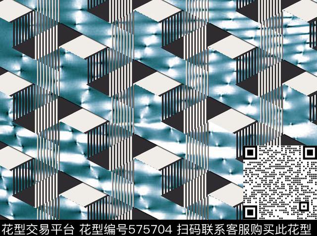三维空间3D立体栅栏网格数码印花华亿平台下载（图片编号: 575704） - 瓦栏（Walan）