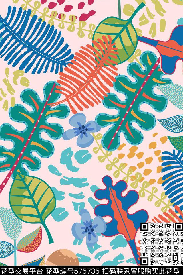 流行时尚卡通花卉传统印花华亿平台下载（图片编号: 575735） - 瓦栏（Walan）
