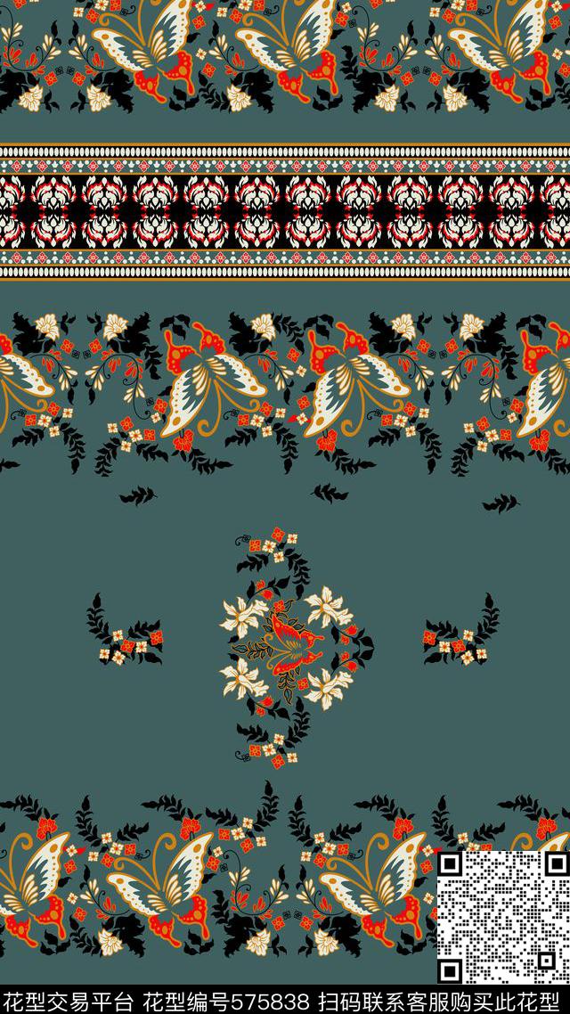 欧美时尚潮流传统印花华亿平台下载（图片编号: 575838） - 瓦栏（Walan）