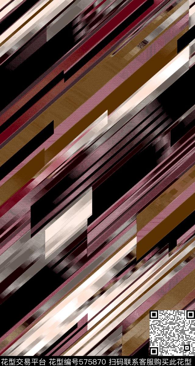 流行时尚几何图案数码印花华亿平台下载（图片编号: 575870） - 瓦栏（Walan）