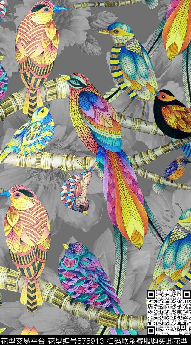 动物服装花卉数码印花华亿平台下载（图片编号: 575913） - 瓦栏（Walan）