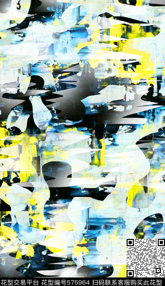 时尚潮流大牌抽象女装图案数码印花华亿平台下载（图片编号: 575964） - 瓦栏（Walan）