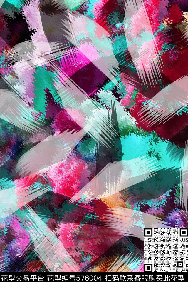 时尚潮流大牌抽象水彩纹理数码印花华亿平台下载（图片编号: 576004） - 瓦栏（Walan）