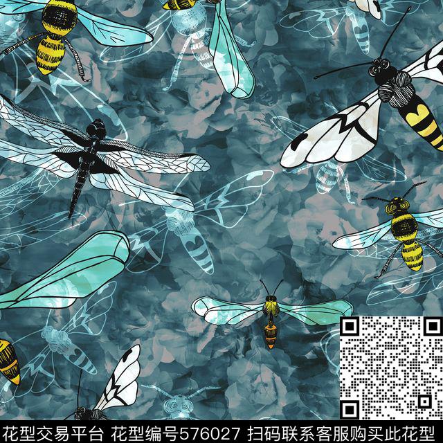 甲壳虫昆虫底纹数码印花华亿平台下载（图片编号: 576027） - 瓦栏（Walan）