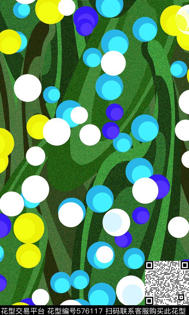 浪漫活力波点几何图案传统印花华亿平台下载（图片编号: 576117） - 瓦栏（Walan）