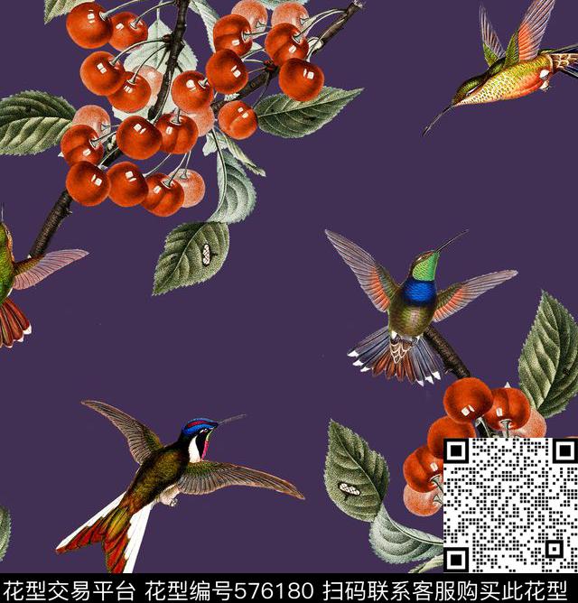 2016大牌秀场复古花鸟数码印花华亿平台下载（图片编号: 576180） - 瓦栏（Walan）