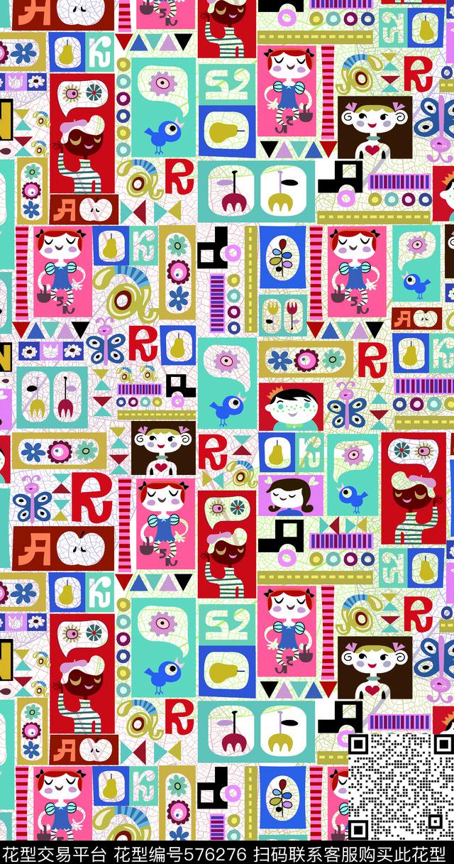 欧美卡通图案卡通传统印花华亿平台下载（图片编号: 576276） - 瓦栏（Walan）