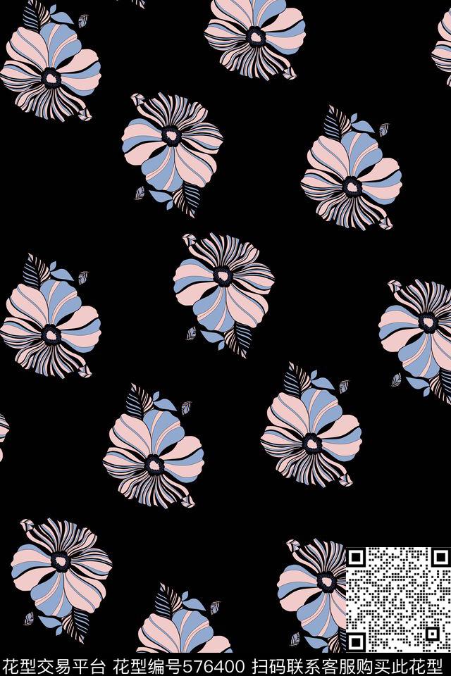 桃花樱花花卉传统印花华亿平台下载（图片编号: 576400） - 瓦栏（Walan）