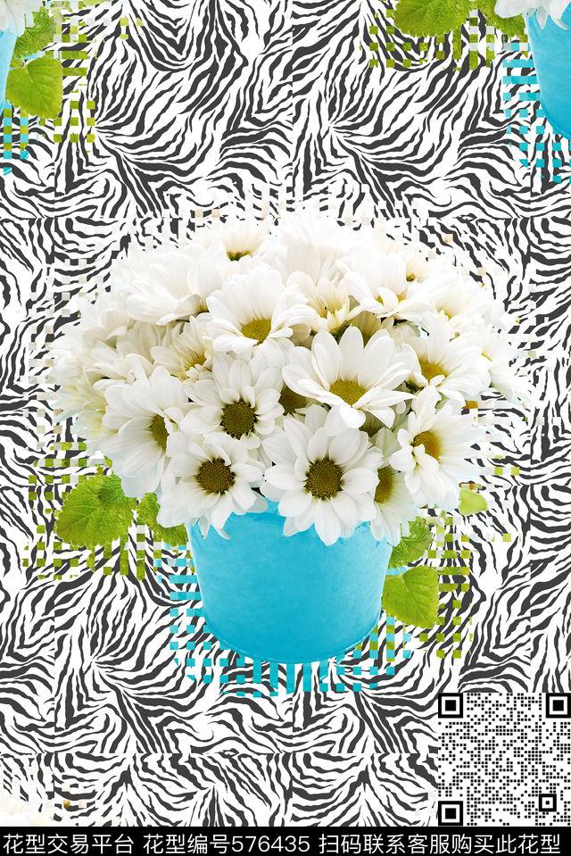 花卉花朵向日葵数码印花华亿平台下载（图片编号: 576435） - 瓦栏（Walan）