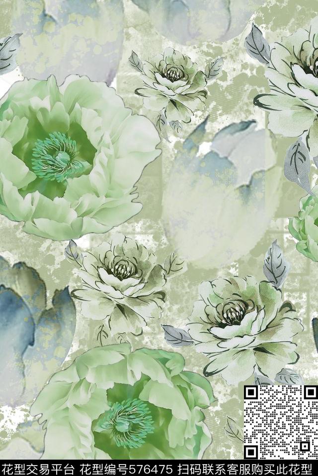 零点--女装花瓣花卉数码印花华亿平台下载（图片编号: 576475） - 瓦栏（Walan）