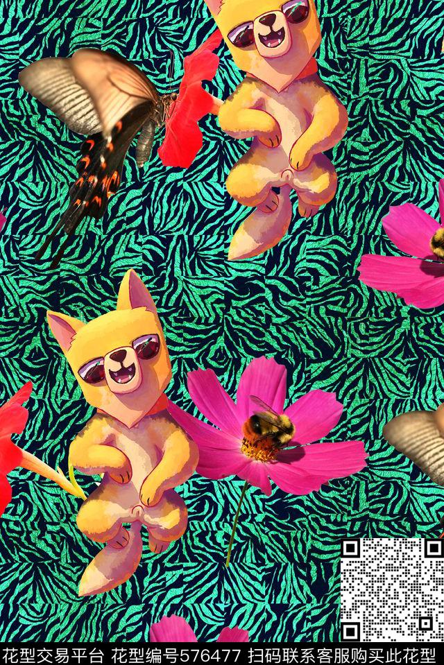 动物数码印花华亿平台下载（图片编号: 576477） - 瓦栏（Walan）