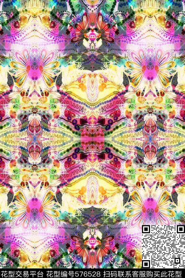 波西米亚风民族风图案华亿平台花卉民族风数码印花华亿平台下载（图片编号: 576528） - 瓦栏（Walan）