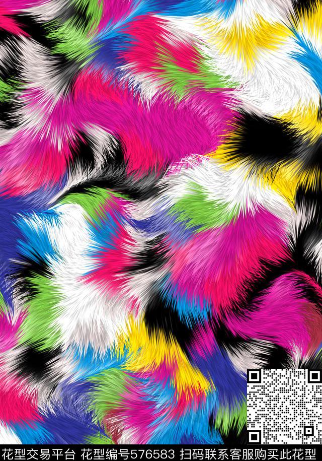 幻彩毛皮草豹豪斯数码印花华亿平台下载（图片编号: 576583） - 瓦栏（Walan）