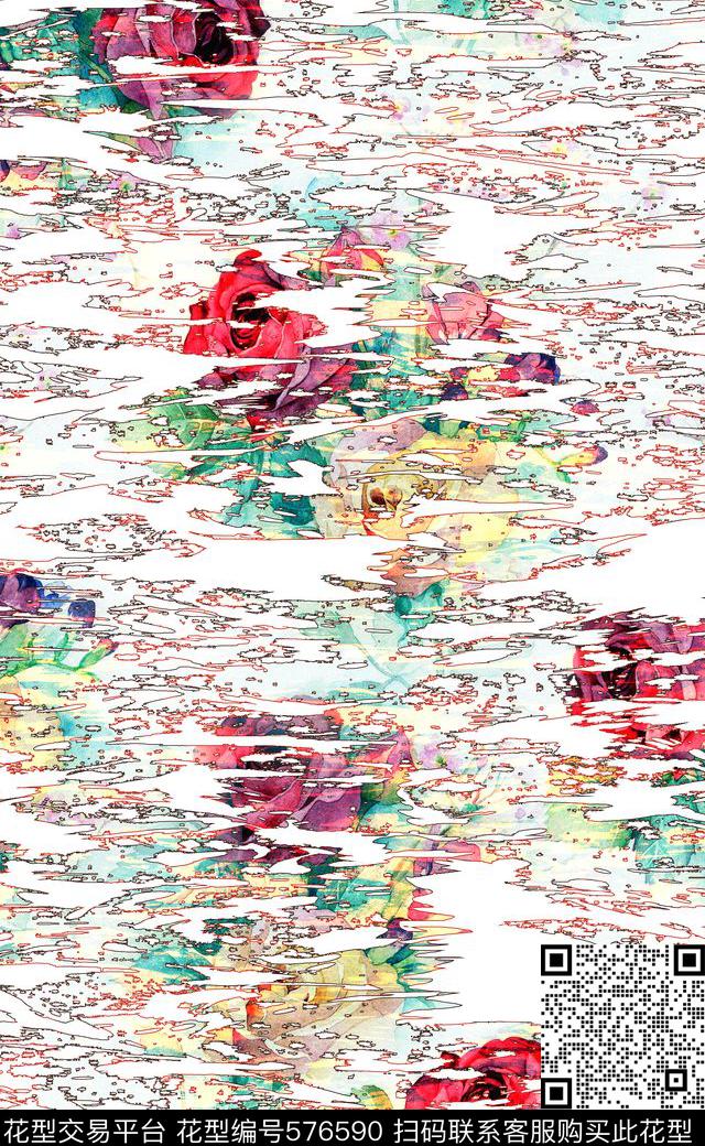 家纺女装连衣裙欧美流行潮流数码印花华亿平台下载（图片编号: 576590） - 瓦栏（Walan）