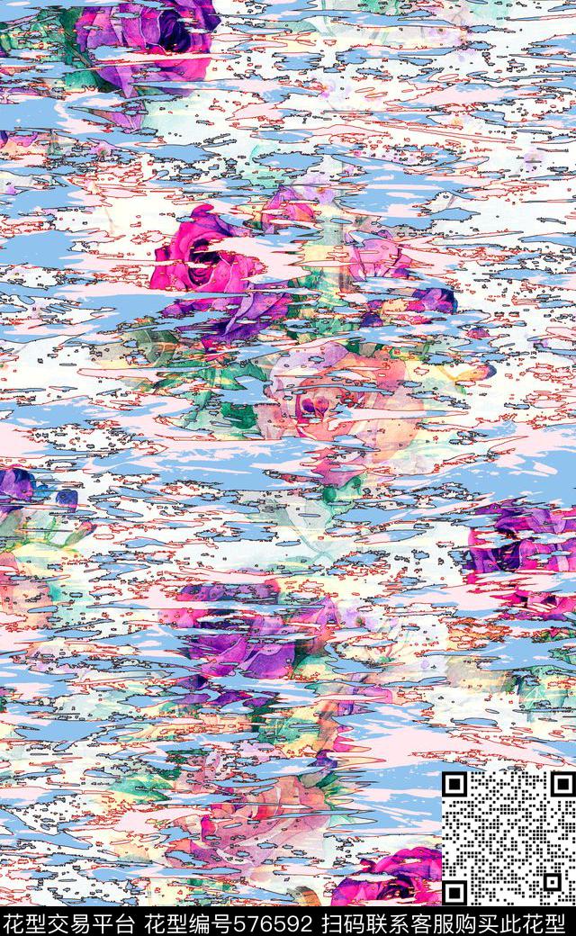 家纺女装连衣裙欧美流行潮流数码印花华亿平台下载（图片编号: 576592） - 瓦栏（Walan）