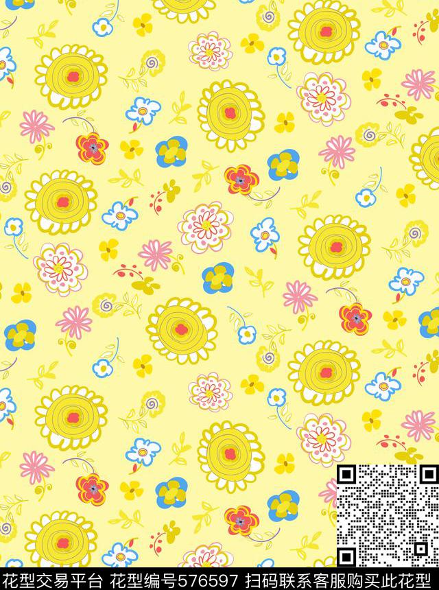 FloralDigitalSea数码印花华亿平台下载（图片编号: 576597） - 瓦栏（Walan）