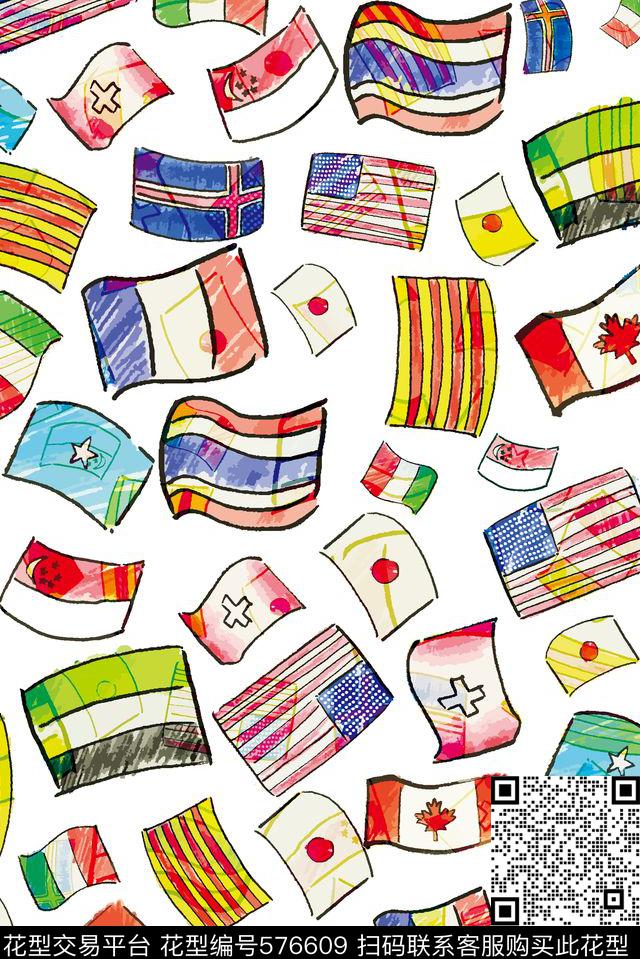 国旗女装趣味传统印花华亿平台下载（图片编号: 576609） - 瓦栏（Walan）