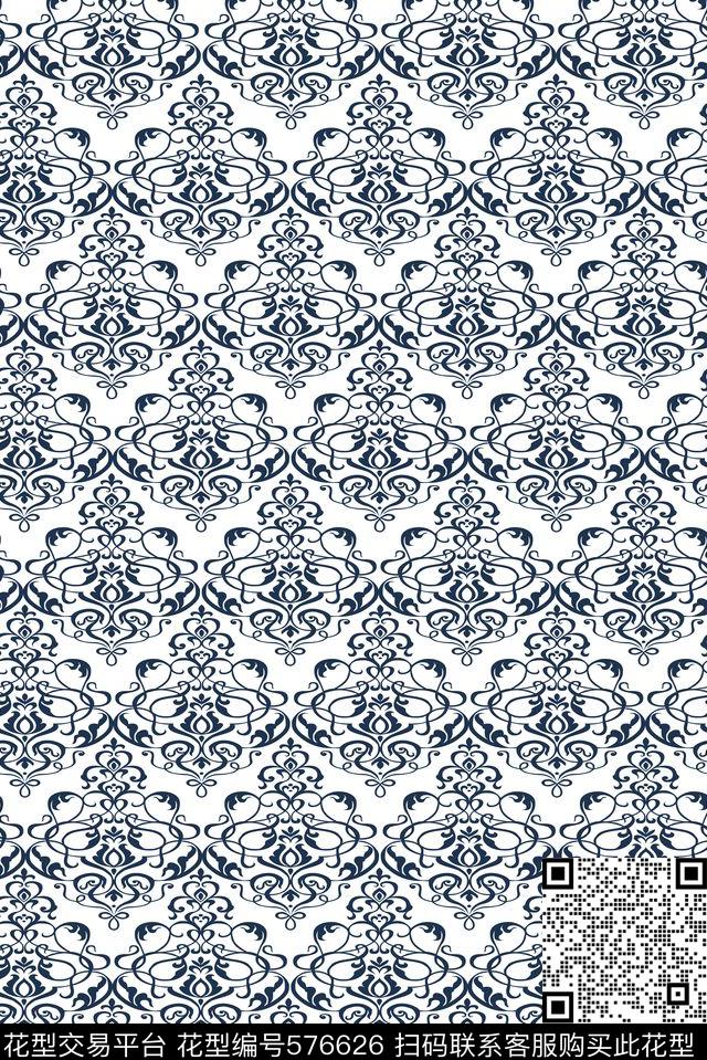 零点--家纺零点--传统云纹传统印花华亿平台下载（图片编号: 576626） - 瓦栏（Walan）