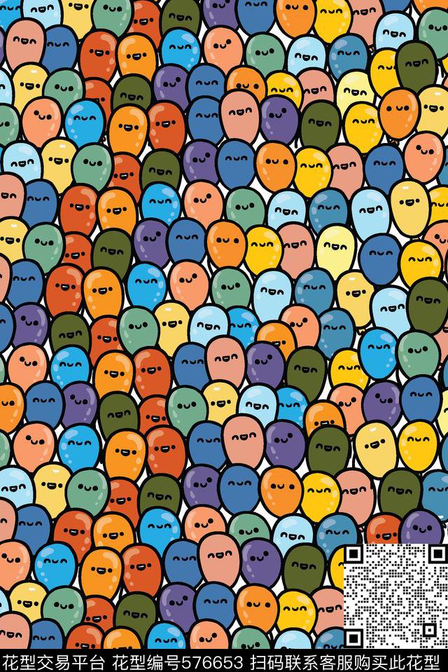 可爱卡通彩色传统印花华亿平台下载（图片编号: 576653） - 瓦栏（Walan）