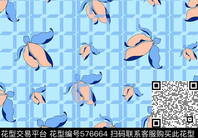 甜美格子花传统印花华亿平台下载（图片编号: 576664） - 瓦栏（Walan）