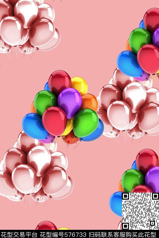 彩色气球抽象渐变创意数码印花华亿平台下载（图片编号: 576733） - 瓦栏（Walan）